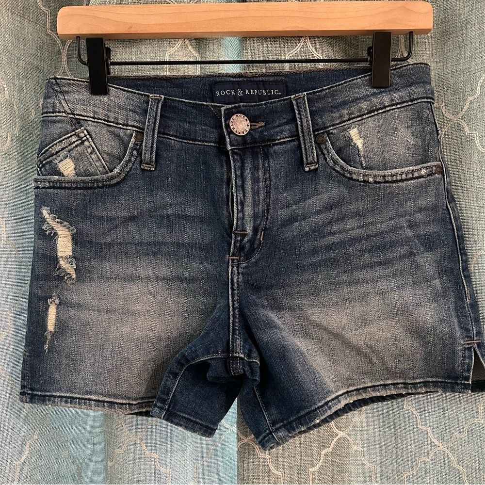 Rock & Republic Kimber Jean Shorts - Size 2 - Color Med Wash